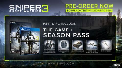 Предзаказчики Sniper: Ghost Warrior 3 бесплатно получат Season Pass (PC/PS4)